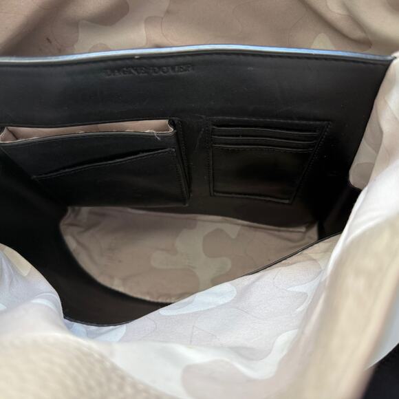 Dagne Dover Ava Bucket Bone Onyx Snap Divided Compartment Leather Shoulder Bag - Picture 6 of 12